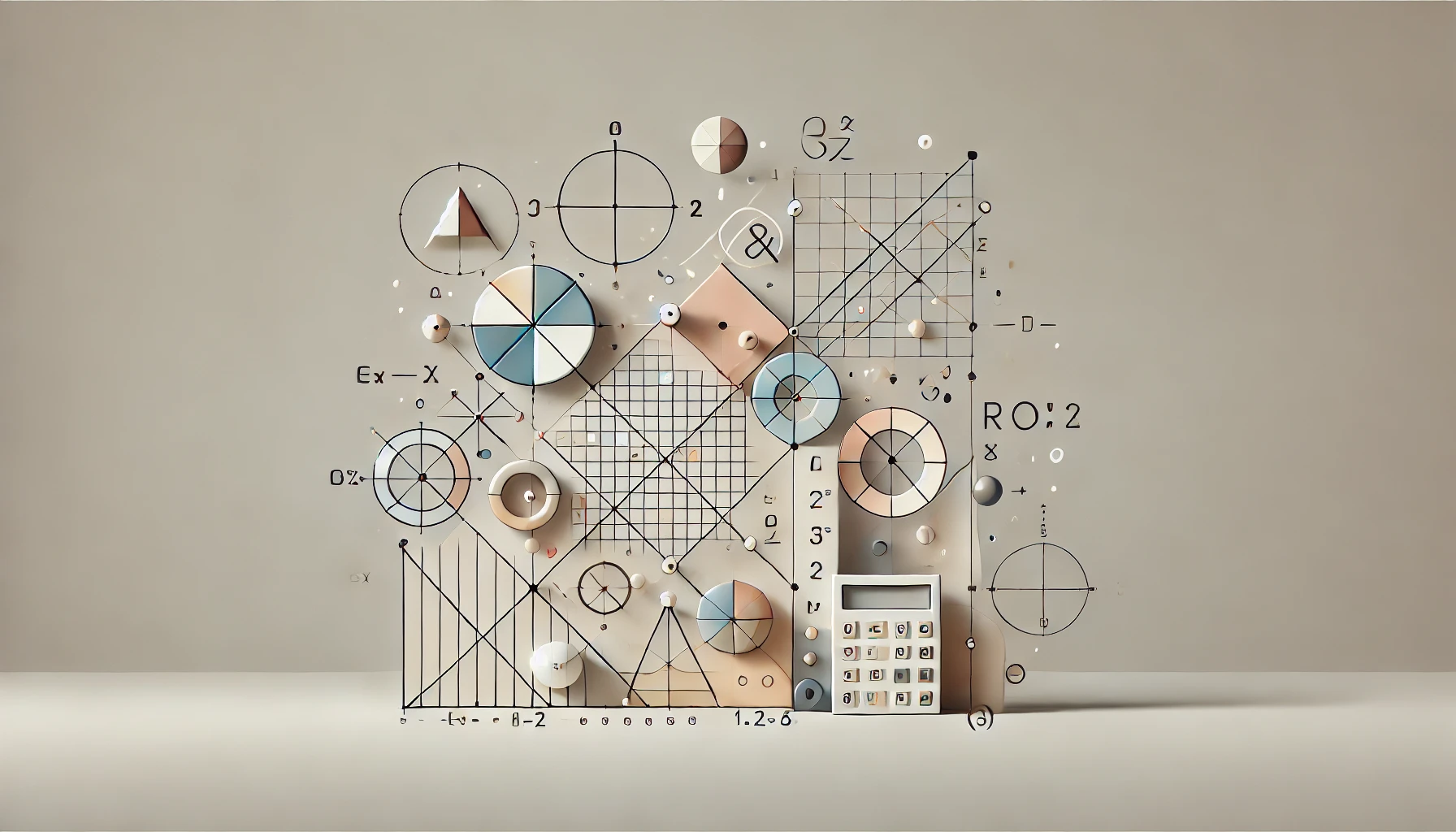 Diagrama conceptual que muestra una fórmula matemática con símbolos y gráficos abstractos para el éxito en el marketing.